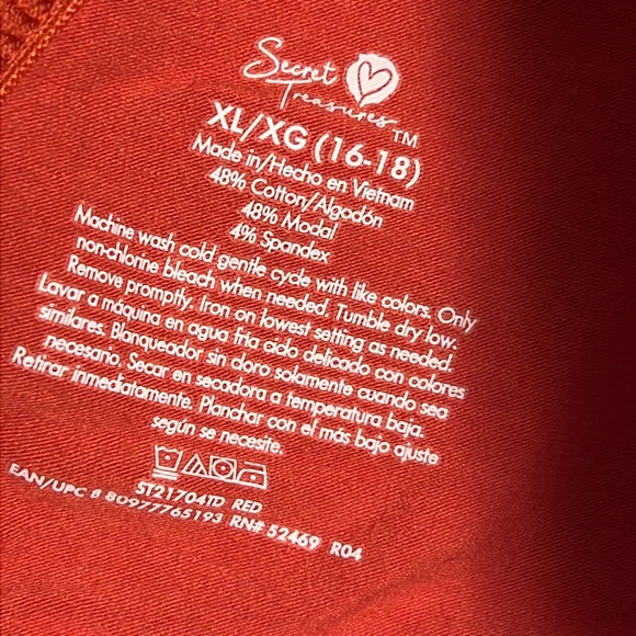 SECRET TREASURES. WOMENS SPORTS BRA. SIZE XL (16 - 18). BURNT ORANGE - Picture 3 of 3